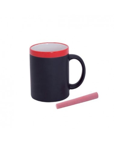 Mug ardoise et céramique avec sa craie (Bleu)