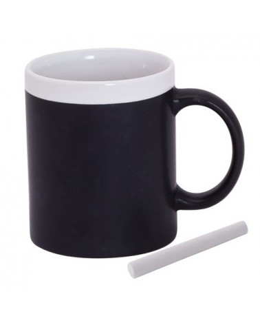 Mug ardoise et céramique avec sa craie (Bleu)