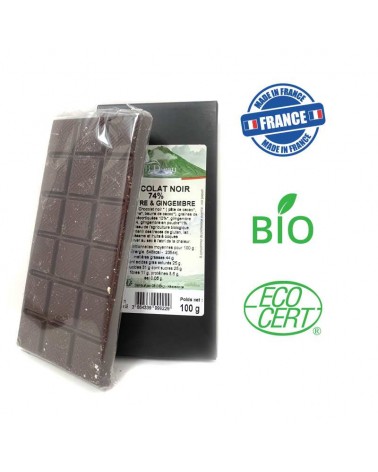 Chocolat noir chanvre et gingembre 100g CBD'eau