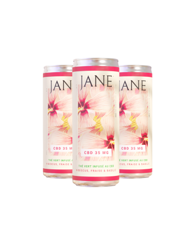 Canette Jane CBD Hibiscus, Fraise et Basilic