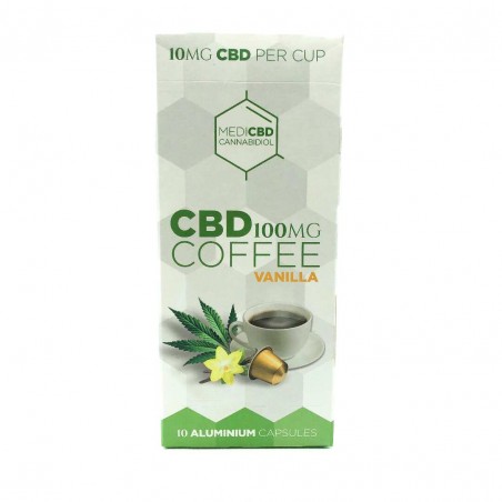 Café à la vanille au CBD 10 mg MediCBD boîte de 10 capsules