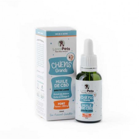 Huile de CBD 250mg pour grand chien 30ml FORT