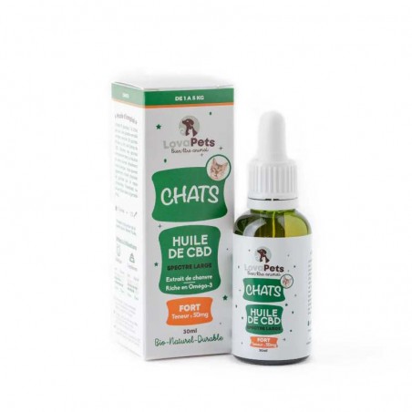 Huile de CBD 50mg pour chat 30ml FORT