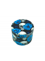 Grinder - 50mm - Motif Têtes de mort et Roses - 4 modèles au choix | Champ High (Bleu Ciel)