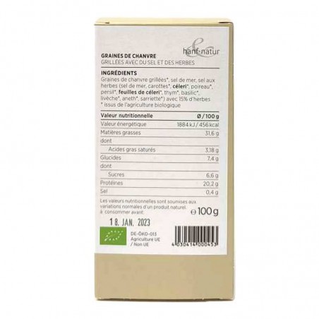 Graines de chanvre salées 100g